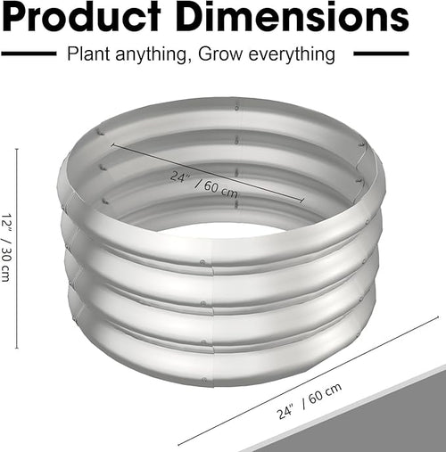 2x2x1ft Round Galvanized Raised Garden Bed Outdoor Metal Planter Box Raised Beds - Image 2