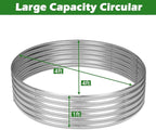 OUSHENG 4x4x1ft Round Galvanized Raised Garden Beds Outdoor, Steel Fire Pit - Image 2