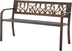 VEVOR Outdoor Bench, 50 inch, Carbon Steel Metal Frame - Image 9