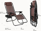 Nazhura Set of 2 Relaxing Recliners Patio Chairs Adjustable Steel Mesh Zero - Image 3