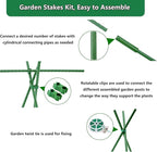 Garden Stakes Kit, 40 Sets 16 inch 0.43" in Diameter Steel Plant Stick Support - Image 4
