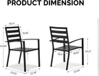 VINGLI Outdoor Dining Chairs Set of 4, Metal Frame Patio Chairs - Image 3