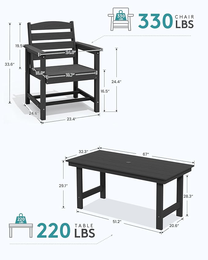 SERWALL 8-Piece Patio Dining Sets - Image 3