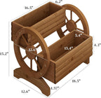 Wooden Wagon Planter Flower Cart - Image 2