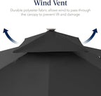 Best Choice Products 12x12ft LED Cantilever Patio Umbrella w/Base Included & - Image 7