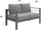 Kiss the Water Outdoor Patio Furniture Loveseat Sofa, All-Weather Metal - Image 2