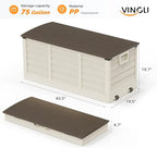VINGLI 75 Gallon Collapsible Outdoor Storage Box, Simple-to-assemble Plastic - Image 4