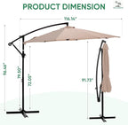 NEWBULIG 10FT Patio Umbrella, Offset Cantilever Outdoor Patio Table Umbrella - Image 8