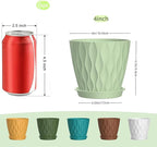 4 Inch Plant Pots, 6 Pack Indoor Flower Pots, Planters - Image 2