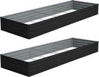 Vengarus 2 Pack 12x4x1FT Galvanized Raised Garden Bed Kit, Outdoor Metal by Vengarus