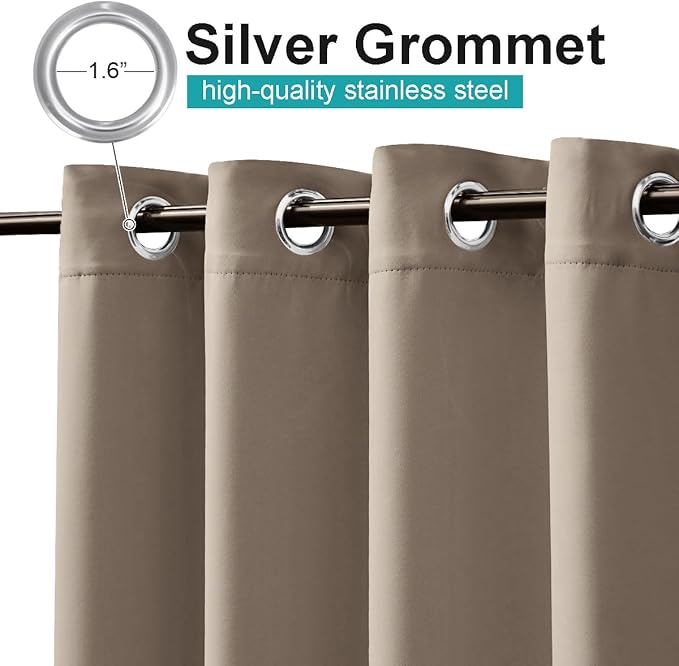 NICETOWN Morandi Brown Outdoor Curtains - Image 3