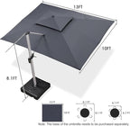 PURPLE LEAF 10' X 13' Patio Umbrella Outdoor Rectangle Umbrella Large - Image 9