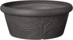 PSW Pot Collection TA30DC 12-inch Plastic/Stone/Wood Composite Bulb Pan Planter by PSW