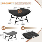 NICESOUL Indoor Outdoor Ottoman Set of 2, Large Wide Double Patio Footstool - Image 2