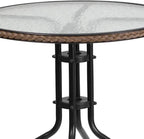 Flash Furniture Lila 28'' Round Glass Metal Table - Image 8