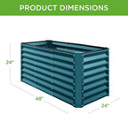 Best Choice Products 4x2x2ft Outdoor Metal Raised Garden Bed, Deep Root Box - Image 3