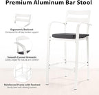 VINGLI Outdoor Bar Stools Set of 2, All-Weather Bar Height Aluminum Stools - Image 6