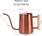 Watering Can Indoor Plants, 35oz Small Stainless Steel Metal Watering Can - Image 7