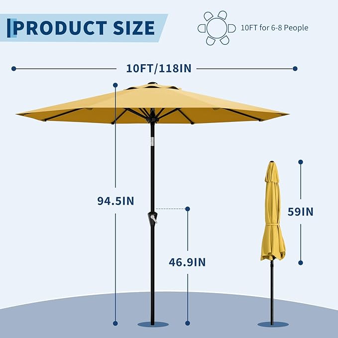 Garvee 10FT Patio Umbrella - Image 2