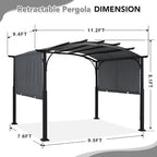 MASTERCANOPY 10x12ft Outdoor Retractable Pergola - Image 2