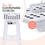Delxo Folding Step Stool 17.5 Inch White Step Stools - Image 3