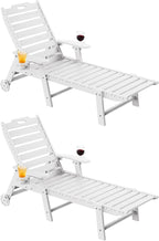Carauci Lounge Chair Outdoor Set of 2, HDPE Chaise Lounge by Carauci