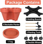 DUNCHATY Stackable Planters 3 Tier Vertical Garden Planting Tower Planters - Image 8
