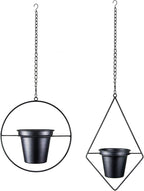 Metal Hanging Planters, Modern Plant Hanger - Image 2