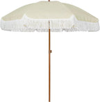 AMMSUN 7ft Patio Umbrella with Fringe Outdoor Tassel Umbrella UPF50+ Premium by AMMSUN