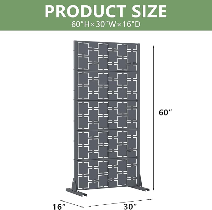 Casaphoria Metal Privacy Screen Outdoor, Darkgray-Square - Image 4