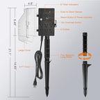 SURAIELEC Outdoor Power Stake Light Timer, Dusk to Dawn, 6 Electrical Outlet - Image 7