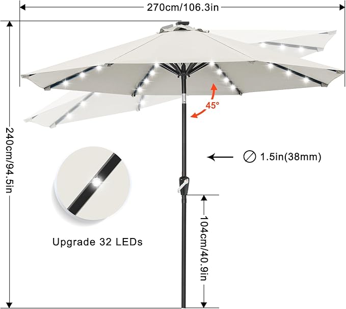 ABCCANOPY Durable Solar Led Patio Umbrellas - Image 4