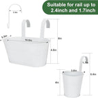 HowRU Metal Iron Flower Pots for Railing Fence Hanging Bucket Pots and Hanging - Image 2