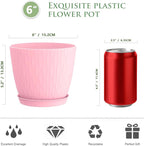 6 inch Flower Pots, 5 Pack Plant Pots - Image 2