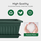 GROWNEER 6 Packs 17 Inches Green Flower Window Box Plastic Vegetable Planters - Image 6