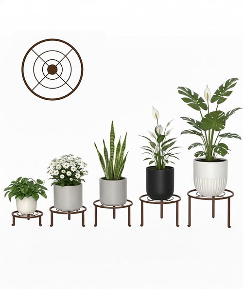 5 Pack Plant Stand Indoor Outdoor, Flower Pot Stand Plant Rack - Image 2