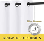 NICETOWN White Bedroom Curtain 72 inches Long - Image 2