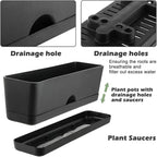 5 Pack Window Boxes Planters 16 Inches Rectangular Planter Herb Planter Boxes - Image 2