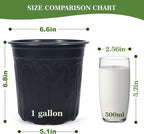 100Pcs 1 Gallon Black Nursery Pots, Soft Plastic Seedling Plant Pot - Image 2