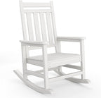 HDPE Rocking Chair Outdoor- Poly High Back Porch Rocker Chairs by Garvee