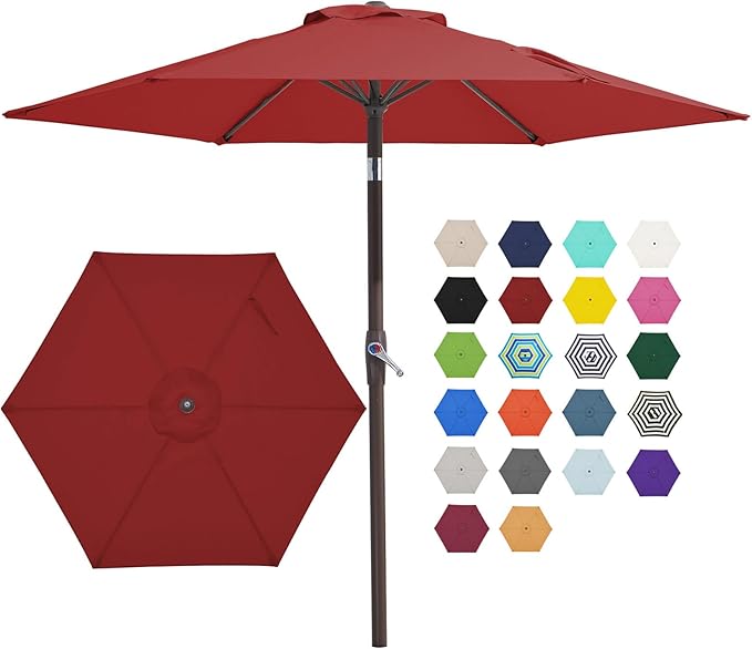 JEAREY 7.5FT Patio Umbrella Outdoor Market Umbrella by JEAREYOutdoorsCollection