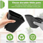 Square Nursery pots 4 Inches 60Pcs, Seedling Plastic Seeds propogation Growing - Image 4