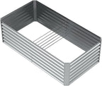 6X3X2ft Galvanized Raised Garden Bed, Outdoor Courtyard Planter Box Metal Patio - Image 9