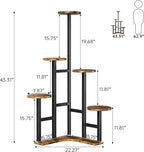 Corner Plant Stand Indoor with Grow Lights, 6 Tiered Corner Plant Shelf Flower - Image 3