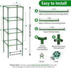 3 Pack Square Tomato Cages for Garden, 42 Inches Heavy Duty Metal Tomatoes - Image 4