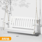 VINGLI Upgraded Heavy Duty 880 LBS 4 FT Patio Wooden Porch Swing Solid Fir Wood - Image 5