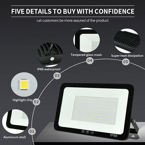 4Pack LED Flood Light Outdoor, 250W LED Work Light 25500lm - Image 2