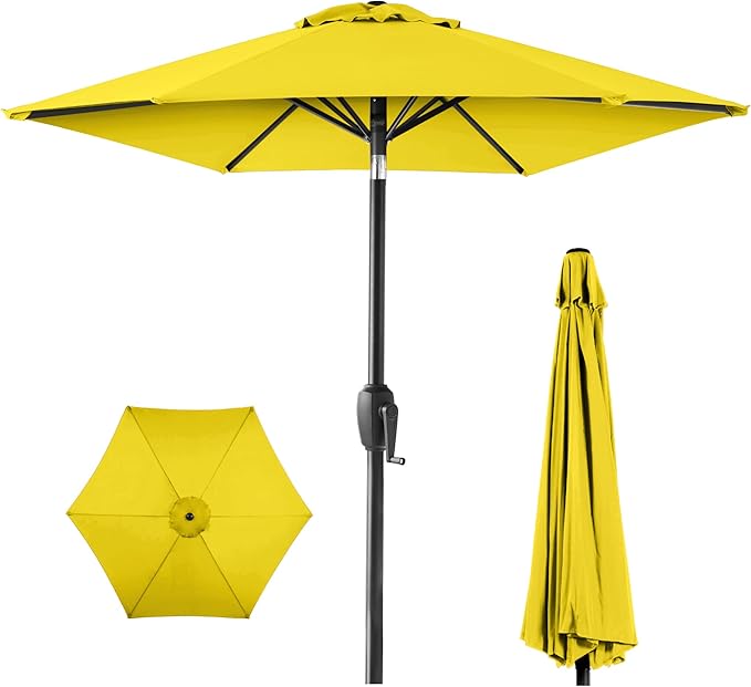Best Choice Products 7.5ft Heavy-Duty Round Outdoor Market Table Patio Umbrella by BestChoiceProducts