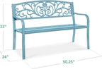 Best Choice Products Outdoor Bench Steel Garden Patio Porch Furniture - Image 2
