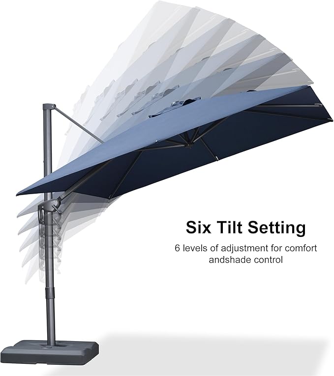 PURPLE LEAF 9' X 11.5' Rectangle Cantilever Umbrella - Image 7